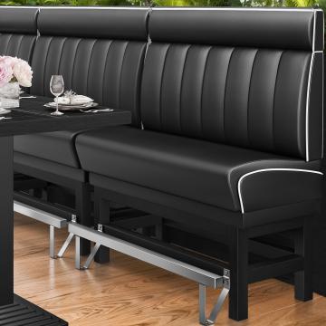 DINER 1 | Counter Height Banquette Bench | W:H 140 x 153 cm | Striped | Black | Leather