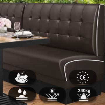 DINER 2 | American Diner Bench | W:H 120 x 103 cm | Chesterfield NO Button | Brown | Leather