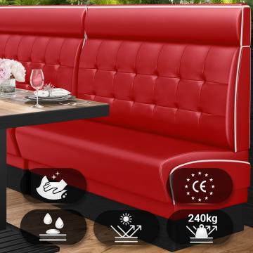 DINER 2 | American Diner Bench | W:H 100 x 123 cm | Chesterfield NO Button | Red | Leather