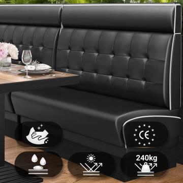 DINER 2 | American Diner Bench | W:H 100 x 123 cm | Chesterfield NO Button | Black | Leather