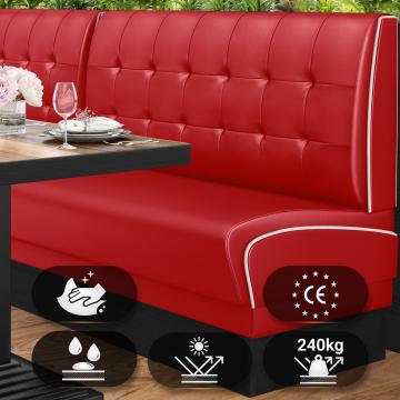 DINER 2 | Dinerbank | B:H 200 x 103 cm | Chesterfield NO Button | Rot | Leder