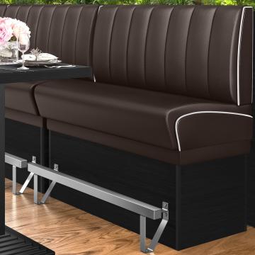 DINER 2 | Counter Height Banquette Bench | W:H 140 x 133 cm | Striped | Brown | Leather
