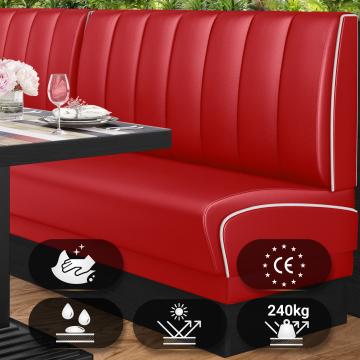 DINER 2 | American Diner Bench | W:H 180 x 103 cm | Striped | Red | Leather