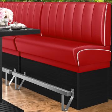 DINER 2 | Counter Height Banquette Bench | W:H 180 x 133 cm | Striped | Red | Leather