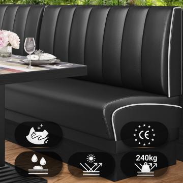 DINER 2 | American Diner Bench | W:H 140 x 103 cm | Striped | Black | Leather