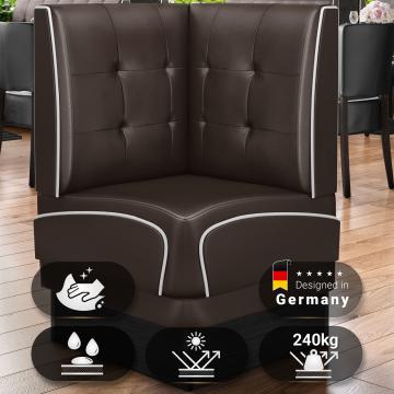 DINER 2 | Diner Corner Booth | W:H 64 x 103 cm | Chesterfield NO Button | Brown | Leather