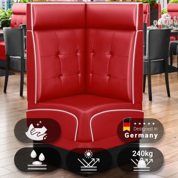 DINER 2 | Diner Corner Booth | W:H 64 x 123 cm | Chesterfield NO Button | Red | Leather
