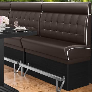DINER 2 | Counter Height Banquette Bench | W:H 140 x 153 cm | Chesterfield NO Button | Brown | Leather