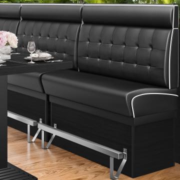 DINER 2 | Counter Height Banquette Bench | W:H 120 x 153 cm | Chesterfield NO Button | Black | Leather