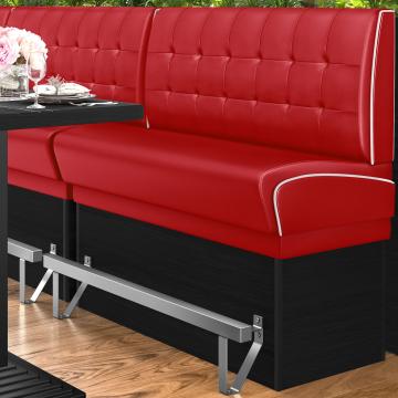 DINER 2 | Counter Height Banquette Bench | W:H 100 x 133 cm | Chesterfield NO Button | Red | Leather