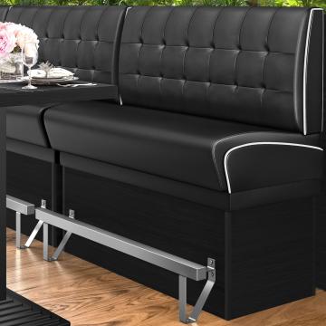 DINER 2 | Counter Height Banquette Bench | W:H 120 x 133 cm | Chesterfield NO Button | Black | Leather