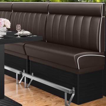 DINER 2 | Counter Height Banquette Bench | W:H 120 x 153 cm | Striped | Brown | Leather