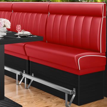 DINER 2 | Counter Height Banquette Bench | W:H 200 x 153 cm | Striped | Red | Leather