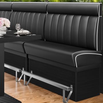 DINER 2 | Counter Height Banquette Bench | W:H 200 x 153 cm | Striped | Black | Leather