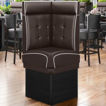 DINER 2 | Diner Corner Booth | W:H 64 x 153 cm | Chesterfield NO Button | Brown | Leather