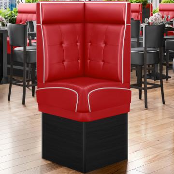 DINER 2 | Diner Corner Booth | W:H 64 x 153 cm | Chesterfield NO Button | Red | Leather