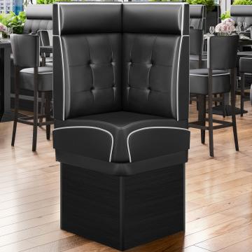 DINER 2 | Diner Corner Booth | W:H 64 x 153 cm | Chesterfield NO Button | Black | Leather