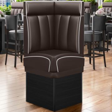 DINER 2 | Diner Corner Booth | W:H 64 x 103 cm | Striped | Brown | Leather
