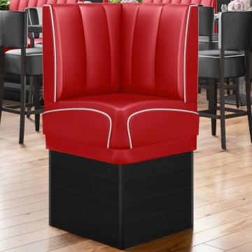 DINER 2 | Diner Corner Booth | W:H 64 x 133 cm | Striped | Red | Leather