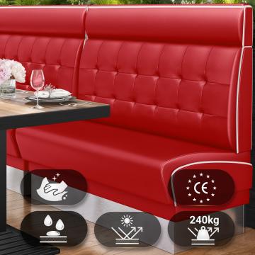 DINER 3 | American Diner Bench | W:H 140 x 123 cm | Chesterfield NO Button | Red | Leather