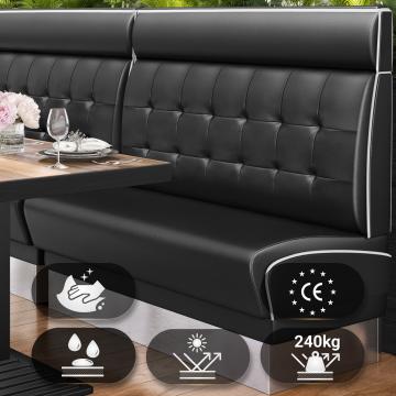 DINER 3 | American Diner Bench | W:H 100 x 123 cm | Chesterfield NO Button | Black | Leather