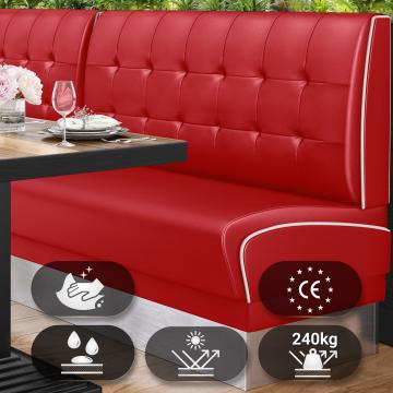DINER 3 | Dinerbank | B:H 120 x 103 cm | Chesterfield NO Button | Rot | Leder