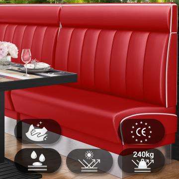 DINER 3 | American Diner Bench | W:H 200 x 123 cm | Striped | Red | Leather