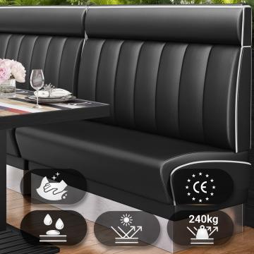DINER 3 | American Diner Bench | W:H 120 x 123 cm | Striped | Black | Leather