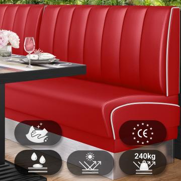 DINER 3 | American Diner Bench | W:H 180 x 103 cm | Striped | Red | Leather