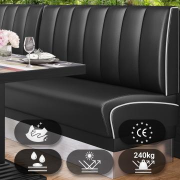 DINER 3 | American Diner Bench | W:H 100 x 103 cm | Striped | Black | Leather