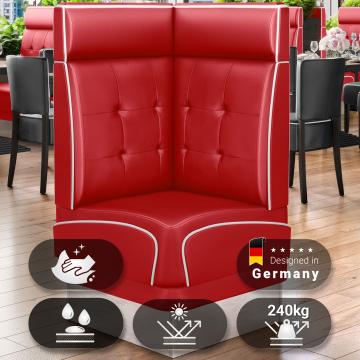 DINER 3 | Diner Corner Booth | W:H 64 x 123 cm | Chesterfield NO Button | Red | Leather