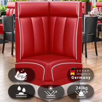 DINER 3 | Diner Corner Booth | W:H 64 x 123 cm | Striped | Red | Leather