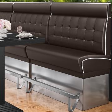 DINER 3 | Counter Height Banquette Bench | W:H 140 x 153 cm | Chesterfield NO Button | Brown | Leather
