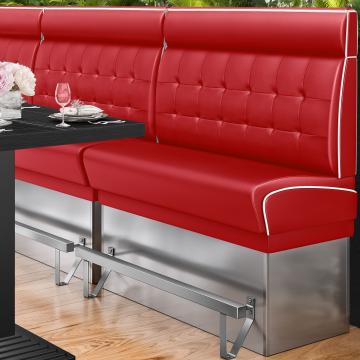 DINER 3 | Counter Height Banquette Bench | W:H 120 x 153 cm | Chesterfield NO Button | Red | Leather