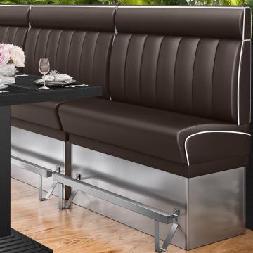 DINER 3 | Counter Height Banquette Bench | W:H 140 x 153 cm | Striped | Brown | Leather