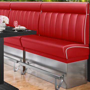 DINER 3 | Counter Height Banquette Bench | W:H 100 x 153 cm | Striped | Red | Leather
