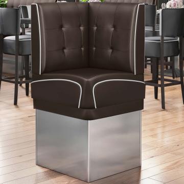 DINER 3 | Diner Corner Booth | W:H 64 x 133 cm | Chesterfield NO Button | Brown | Leather