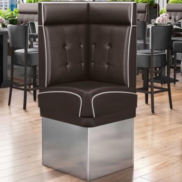 DINER 3 | Diner Corner Booth | W:H 64 x 153 cm | Chesterfield NO Button | Brown | Leather