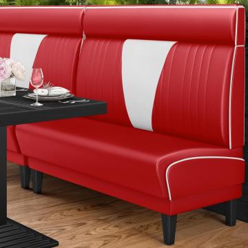 DINER VEGAS 1 | American diner bås | B:H 200 x 123 cm | V-quilting | Röd | Läder