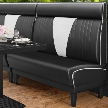 DINER VEGAS 1 | American Diner Bench | W:H 200 x 123 cm | V-quilting | Black | Leather