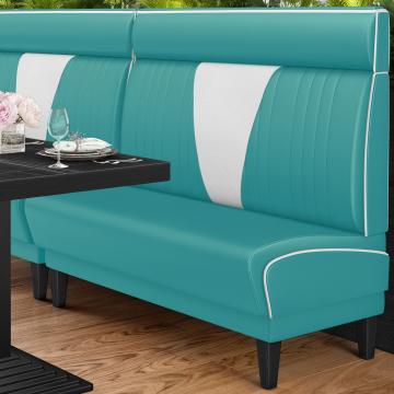 DINER VEGAS 1 | American Diner Bench | W:H 100 x 123 cm | V-quilting | Turquoise | Leather