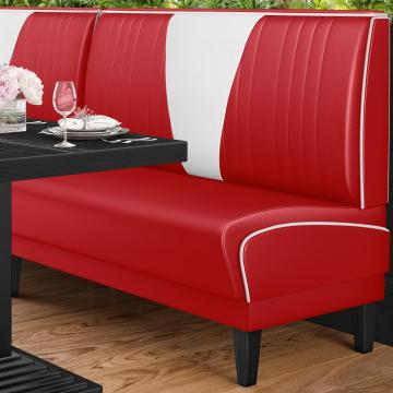 DINER VEGAS 1 | American Diner Bench | W:H 100 x 103 cm | V-quilting | Red | Leather
