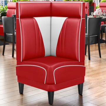 DINER VEGAS 1 | Diner Corner Booth | W:H 64 x 103 cm | V-quilting | Red | Leather
