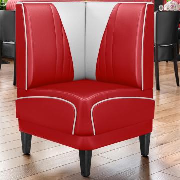 DINER VEGAS 1 | Diner Corner Booth | W:H 64 x 103 cm | V-quilting | Red | Leather