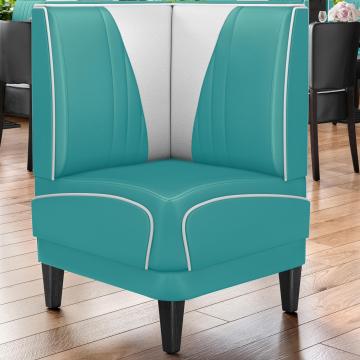 DINER VEGAS 1 | Diner Corner Booth | W:H 64 x 103 cm | V-quilting | Turquoise | Leather