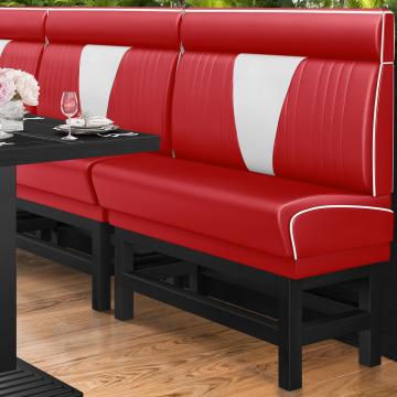 DINER VEGAS 1 | American Diner Bench | W:H 200 x 153 cm | V-quilting | Red | Leather