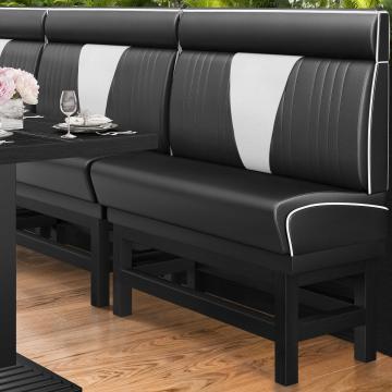 DINER VEGAS 1 | American Diner Bench | W:H 100 x 153 cm | V-quilting | Black | Leather