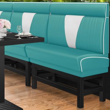 DINER VEGAS 1 | American Diner Bench | W:H 100 x 153 cm | V-quilting | Turquoise | Leather