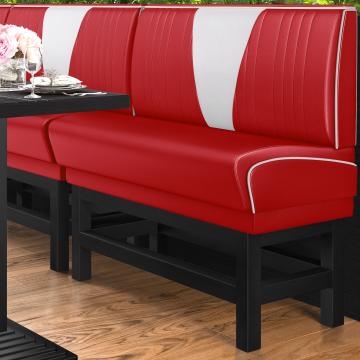 DINER VEGAS 1 | American Diner Bench | W:H 140 x 133 cm | V-quilting | Red | Leather