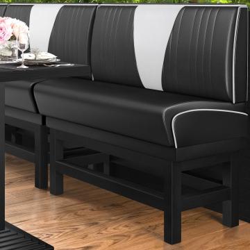 DINER VEGAS 1 | American Diner Bench | W:H 200 x 133 cm | V-quilting | Black | Leather